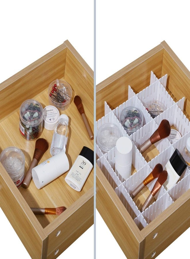 NYALKARAN Adjustable Drawer Divider Set for Home and Office Organization. Customizable, Interlocking Design for Clutter-Free Storage in Drawers and cabinets (WHITE, SET OF 12) - Image 5